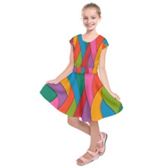 Abstract Background Colrful Kids  Short Sleeve Dress by Modern2018