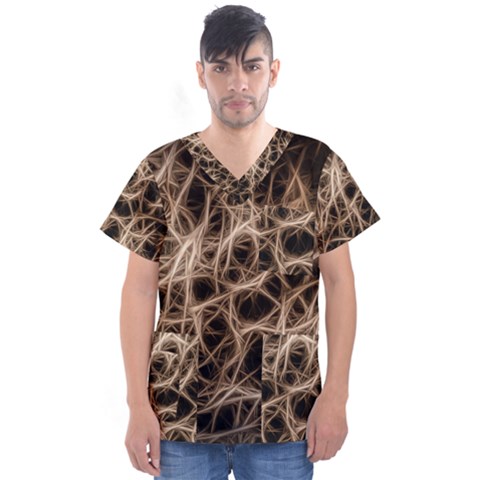 Structure Background Pattern Men s V-neck Scrub Top by Simbadda