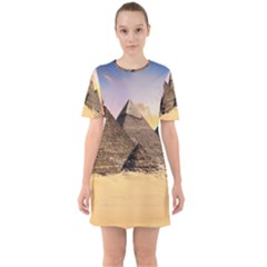 Ancient Archeology Architecture Sixties Short Sleeve Mini Dress by Modern2018