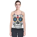 Cranium Sugar Skull Velvet Spaghetti Strap Top View1