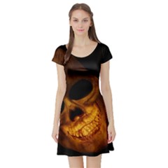 Laughing Skull Short Sleeve Skater Dress by StarvingArtisan