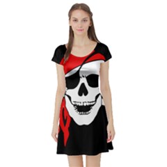 Pirate Skull Short Sleeve Skater Dress by StarvingArtisan