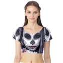 Sugar Skull Short Sleeve Crop Top View1