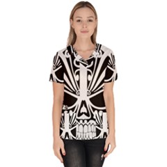 Tribal Sugar Skull Scrub Top by StarvingArtisan