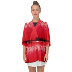 Oooooh Lips Half Sleeve Chiffon Kimono by StarvingArtisan