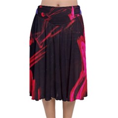 Calligraphy 4 Velvet Flared Midi Skirt by bestdesignintheworld