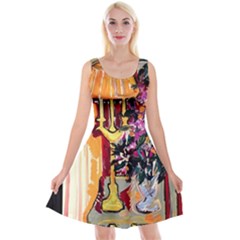 Still Life With Lamps And Flowers Reversible Velvet Sleeveless Dress by bestdesignintheworld