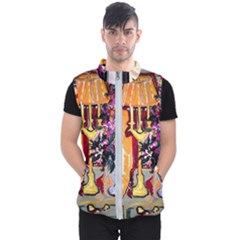 Still Life With Lamps And Flowers Men s Puffer Vest by bestdesignintheworld