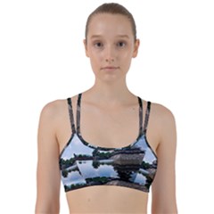 Beautiful Pagoda On Lake Nature Wallpaper Line Them Up Sports Bra by Modern2018