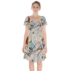 Composition 8 - Vasily Kandinsky Short Sleeve Bardot Dress by Valentinaart