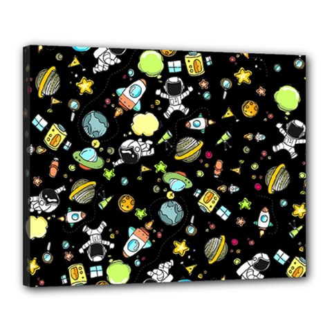 Space Pattern Canvas 20  X 16  by Valentinaart