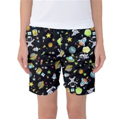 Space Pattern Women s Basketball Shorts by Valentinaart