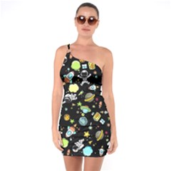 Space Pattern One Soulder Bodycon Dress by Valentinaart