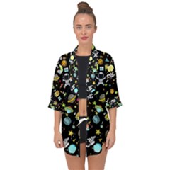 Space Pattern Open Front Chiffon Kimono by Valentinaart