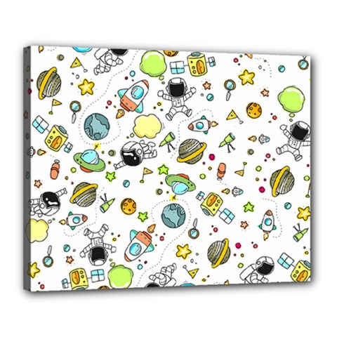 Space Pattern Canvas 20  X 16  by Valentinaart