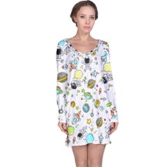 Space Pattern Long Sleeve Nightdress by Valentinaart