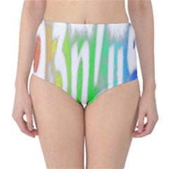 Genius Funny Typography Bright Rainbow Colors Classic High-waist Bikini Bottoms by yoursparklingshop