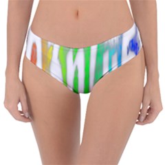 Genius Funny Typography Bright Rainbow Colors Reversible Classic Bikini Bottoms by yoursparklingshop