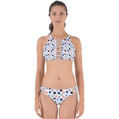 Dotted Pattern Background Blue Perfectly Cut Out Bikini Set by Modern2018