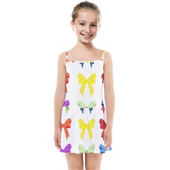 Ribbons And Bows Polka Dots Kids Summer Sun Dress by Modern2018