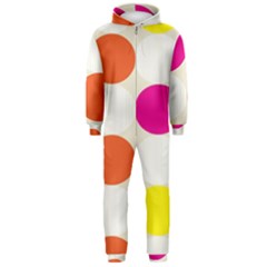 Polka Dots Background Colorful Hooded Jumpsuit (men)  by Modern2018