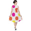 Polka Dots Background Colorful V-Neck Midi Sleeveless Dress  View2