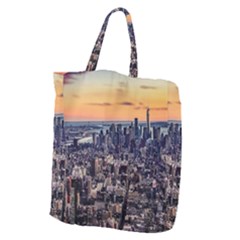 New York Skyline Architecture Nyc Giant Grocery Zipper Tote by Simbadda