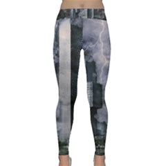 Digital Art City Cities Urban Classic Yoga Leggings by Simbadda