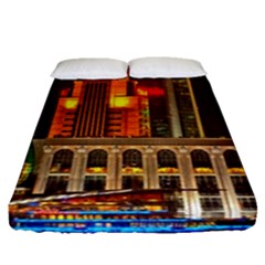 Shanghai Skyline Architecture Fitted Sheet (queen Size) by Simbadda