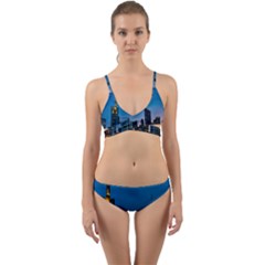 Frankfurt Germany Panorama City Wrap Around Bikini Set by Simbadda