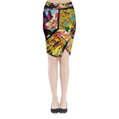 Absurd Theater In And Out Midi Wrap Pencil Skirt by bestdesignintheworld