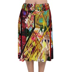 Absurd Theater In And Out Velvet Flared Midi Skirt by bestdesignintheworld