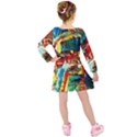 Red Aeroplane 1 Kids  Long Sleeve Velvet Dress View2