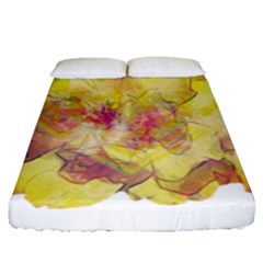 Yellow Rose Fitted Sheet (queen Size) by aumaraspiritart