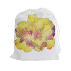 Yellow Rose Drawstring Pouches (xxl) by aumaraspiritart