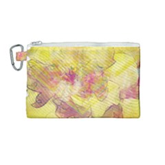 Yellow Rose Canvas Cosmetic Bag (medium) by aumaraspiritart