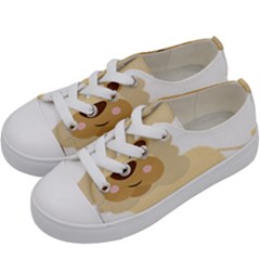 Lion Cute Sketch Funny Kids  Low Top Canvas Sneakers by Simbadda