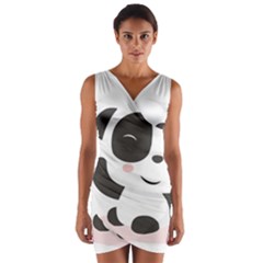 Panda Bear Funny Cute Wrap Front Bodycon Dress by Simbadda