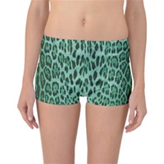 Green Leopard Print Reversible Boyleg Bikini Bottoms by CasaDiModa