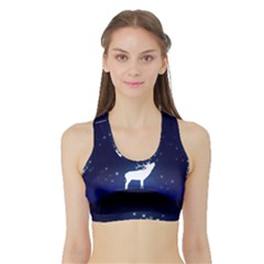 Design Painting Sky Moon Nature Sports Bra With Border by Simbadda