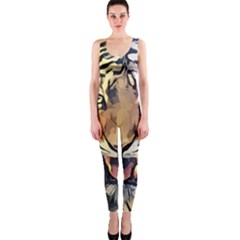 Tiger Animal Teeth Nature Design One Piece Catsuit by Simbadda