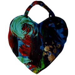 Night At The Foot Of Fudziama 2 Giant Heart Shaped Tote by bestdesignintheworld