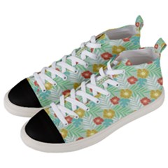 Vintage Floral Summer Pattern Men s Mid-top Canvas Sneakers by TastefulDesigns