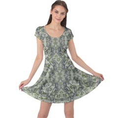 Modern Noveau Floral Collage Pattern Cap Sleeve Dress by dflcprints