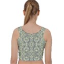 Modern Noveau Floral Collage Pattern Velvet Racer Back Crop Top View2