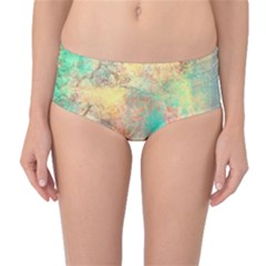 Pink Pastel Abstract Mid-waist Bikini Bottoms by digitaldivadesigns