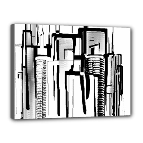 Black And White City Canvas 16  X 12  by digitaldivadesigns