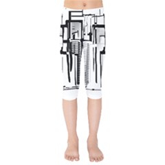 Black And White City Kids  Capri Leggings  by digitaldivadesigns