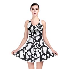 White On Black Cow Skin Reversible Skater Dress by LoolyElzayat