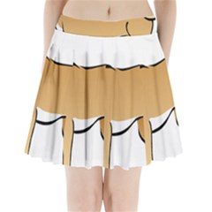 Dog Brown Pet Animal Tail Eskimo Pleated Mini Skirt by Nexatart